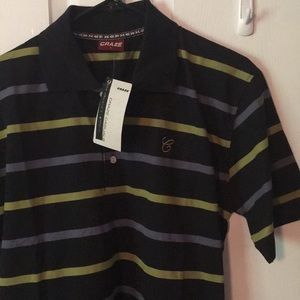 Craze L men’s short sleeve striped shirt NWT